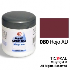 BASE ACRILICA AD 080 ROJO 200ML X 3 UNIDADES